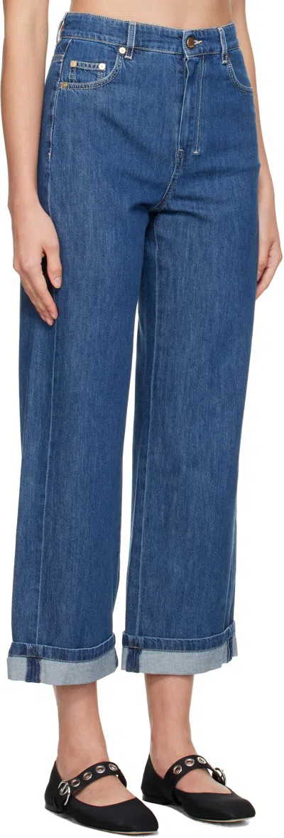 Max Mara Blue Eles Jeans In Blue