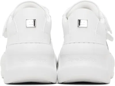 Acne Studios White Velcro Strap Platform Sneakers In White