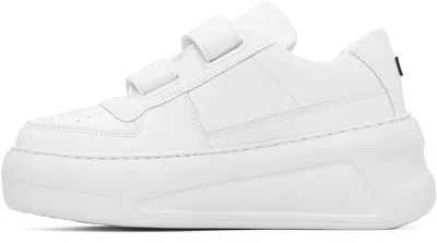 Acne Studios White Velcro Strap Platform Sneakers In White