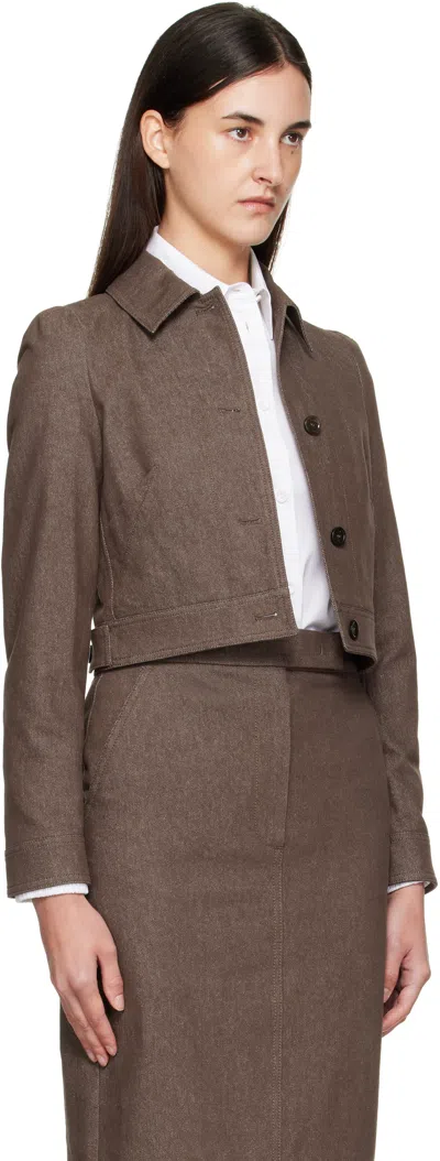 Max Mara "carp" Jacket Cotton In Brown