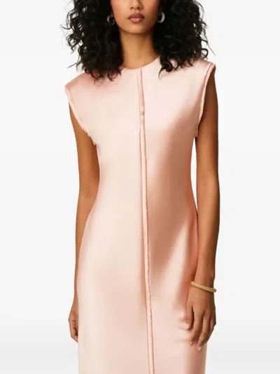 Ami Alexandre Mattiussi Sleeveless Knee Length Dress With Seam Design In Pink