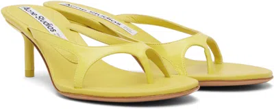 Acne Studios Yellow Beverly Kitten Lux Midsummer Heeled Sandals In Green