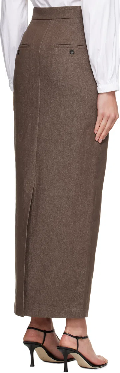Max Mara Sfilata Woman Denim Skirt Dark Brown Size 8 Cotton