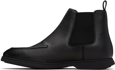 Hugo Boss Pull-tab Panelled Boots In Black