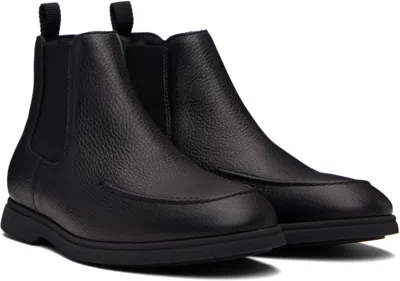 Hugo Boss Pull-tab Panelled Boots In Black