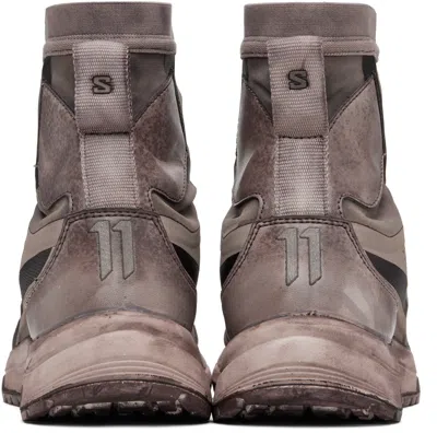 11 By Boris Bidjan Saberi Taupe Salomon Edition Bamba 2 High V2 Sneakers In Multi