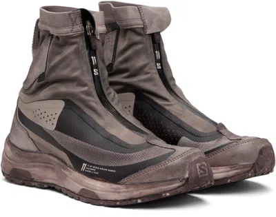 11 By Boris Bidjan Saberi Taupe Salomon Edition Bamba 2 High V2 Sneakers In Multi