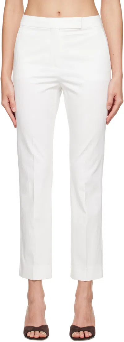 Max Mara David Stretch Cotton Ankle Pants In White