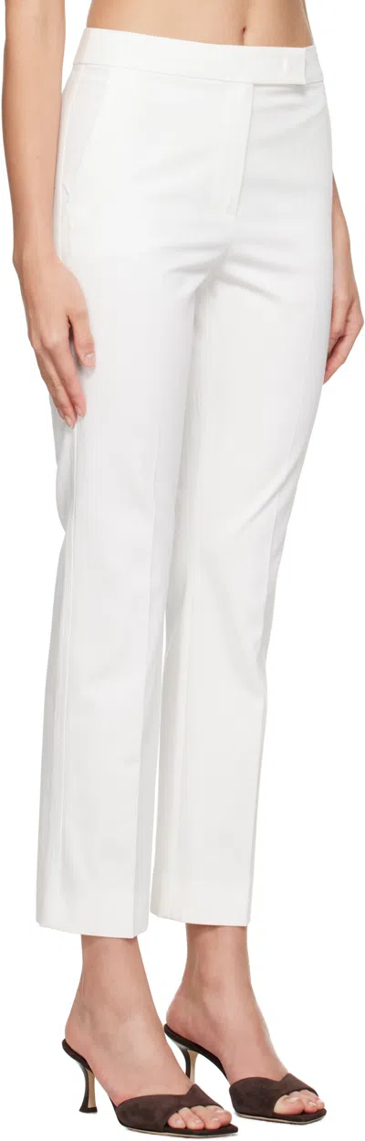 Max Mara David Stretch Cotton Ankle Pants In White