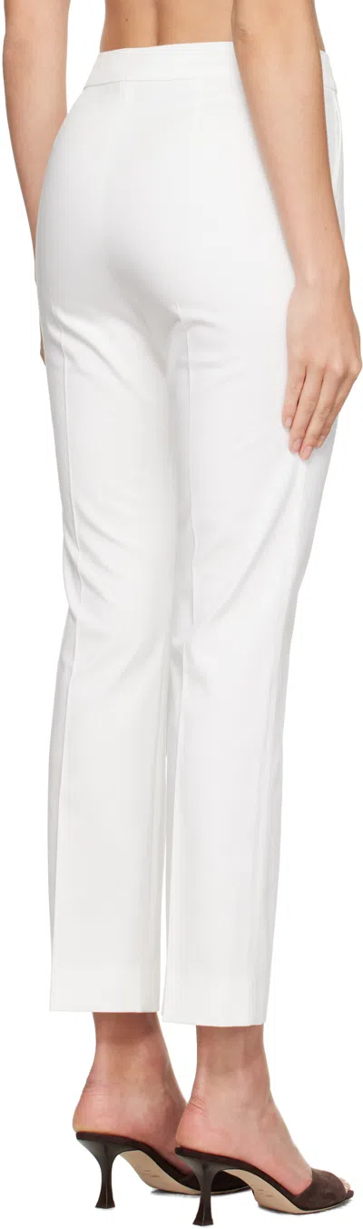 Max Mara David Stretch Cotton Ankle Pants In White