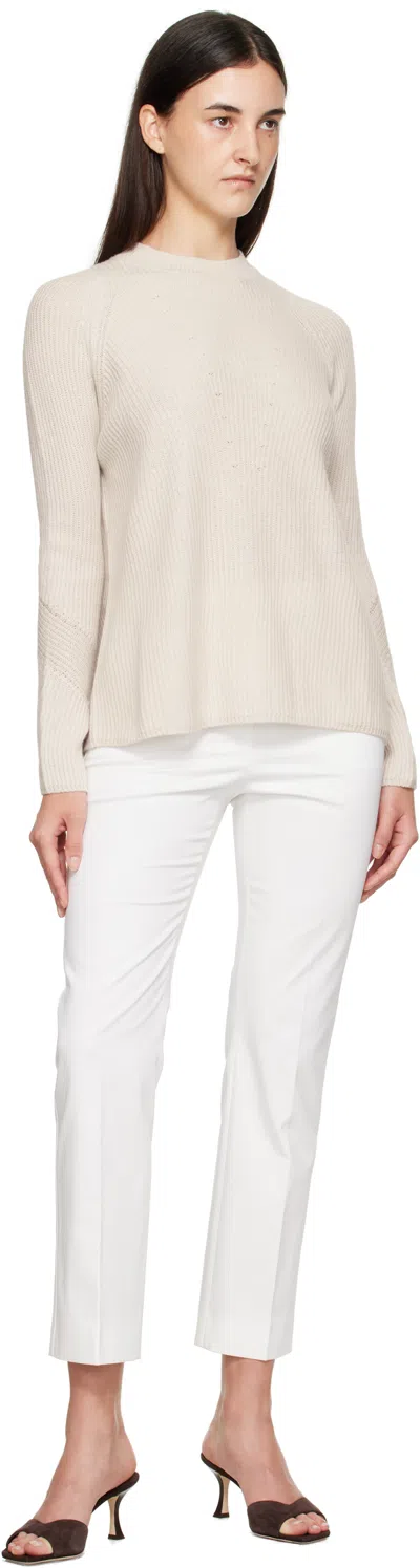 Max Mara David Stretch Cotton Ankle Pants In White