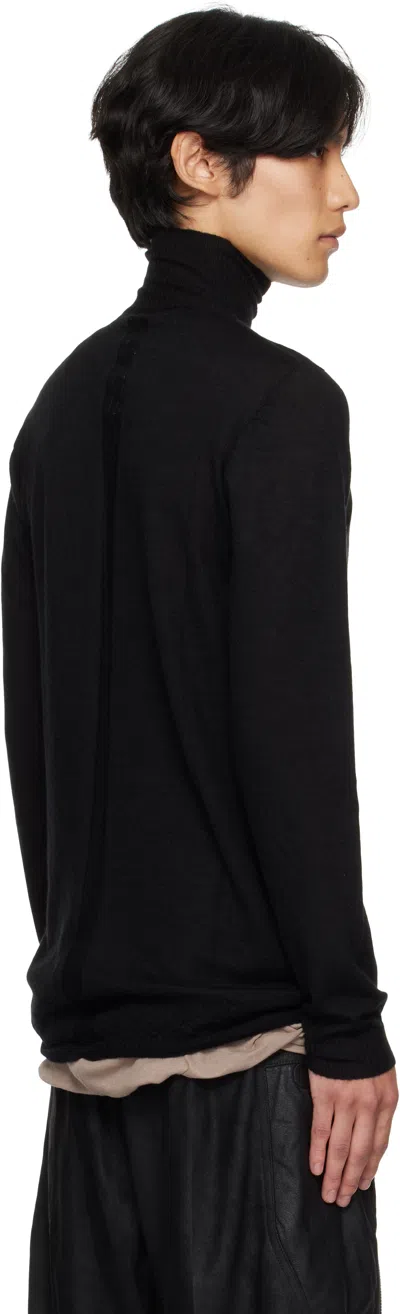 Rick Owens Black Concordians Oversized Turtle Sweater In Black