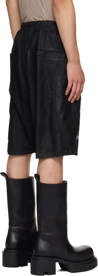 Rick Owens Bermuda Shorts With Elastic Waistband And Zipper Accents In Black