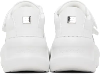 Acne Studios Velcro Strap Platform Sneakers In White Cow Leather
