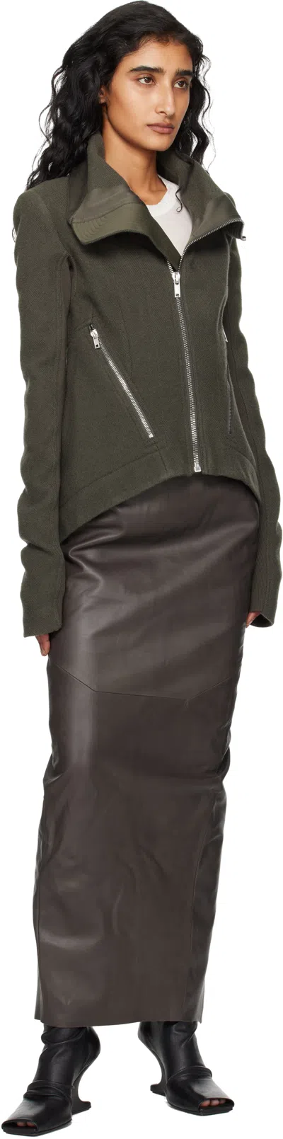 Rick Owens Gray Concordians Dirt Pillar Maxi Skirt In Brown