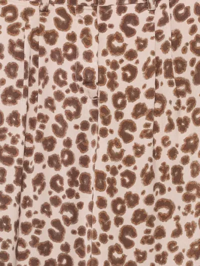 Ba&sh Bloy Leopard-print Pleated Palazzo Pants In Brown