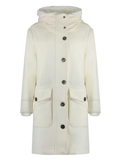 连帽单排扣外套