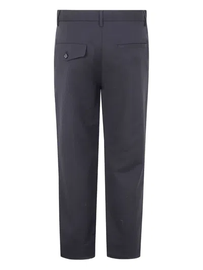 Ann Demeulemeester Drawstring Wool Straight Trousers In Gray