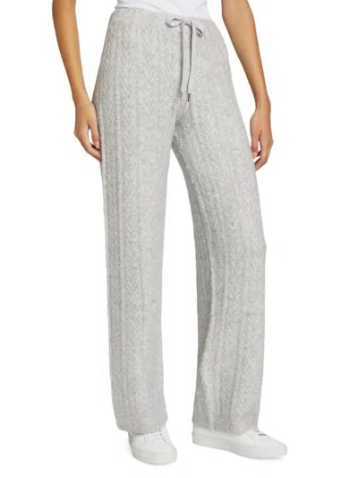 Stellae Dux Women's Cable-knit Drawstring Sweatpants In Gray