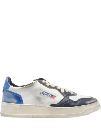 Autry White/black/blue Medalist Low Super Vintage Sneakers In Blue
