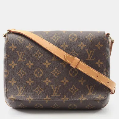 Pre-owned Louis Vuitton Musette Tango Long Strap Shoulder Bag Monogram Canvas In Brown