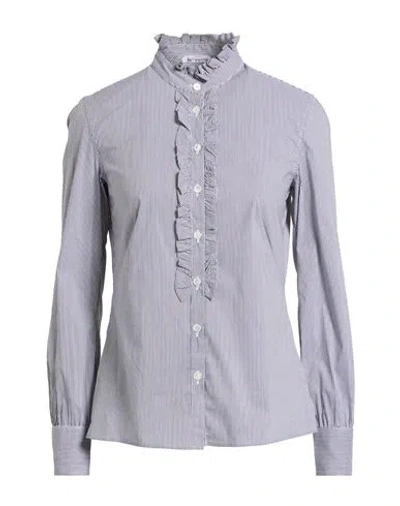 Guglielminotti Woman Shirt Charcoal Size 10 Cotton, Polyamide, Elastane In Gray