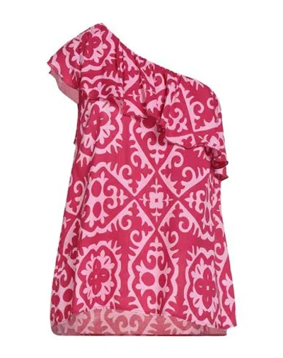 Rebel Queen By Liu •jo Woman Top Fuchsia Size L Viscose In Pink