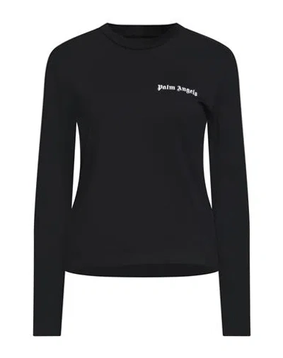 Palm Angels Cropped Pullover With Embroidered Logo In Black