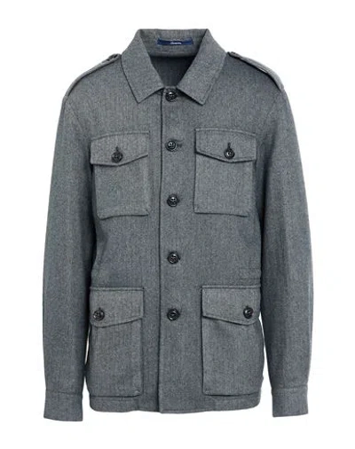 Drumohr Man Jacket Charcoal Size 44 Virgin Wool, Polyester In Gray