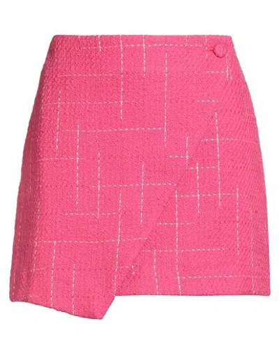 Saks Potts Woman Mini Skirt Fuchsia Size L Cotton, Viscose, Polyester, Polyamide In Pink