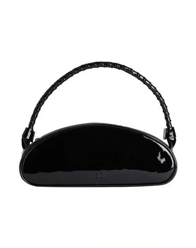Msgm Logo-debossed Leather Tote Bag In Black