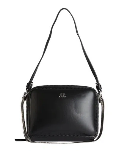 Courrèges Chain Handle Shoulder Bag With Adjustable Strap In White