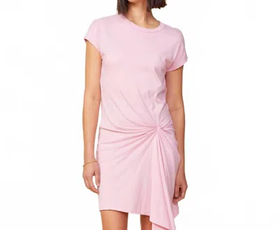 Monrow Tucked Short Sleeve Tee Dress In Bubblegum Pink In Pink
