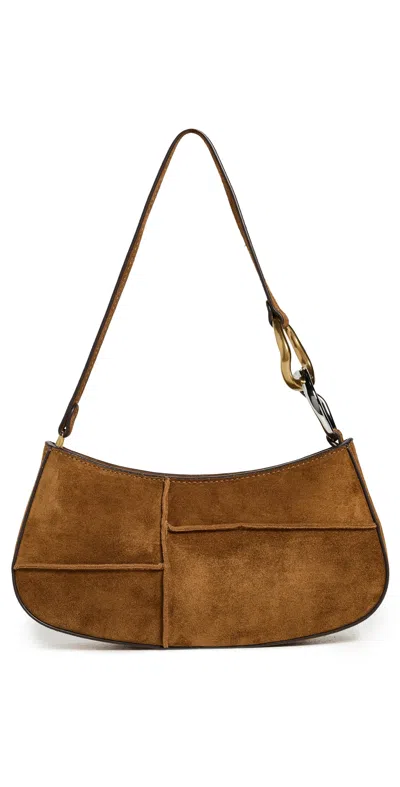 Staud Ollie Suede Shoulder Bag In Brown