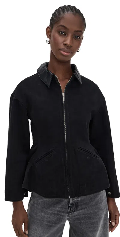 Line & Dot Eton Peplum Jacket In Black