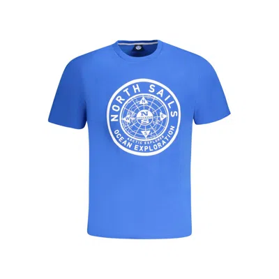 North Sails Blue Cotton Men Tshirt In Blue