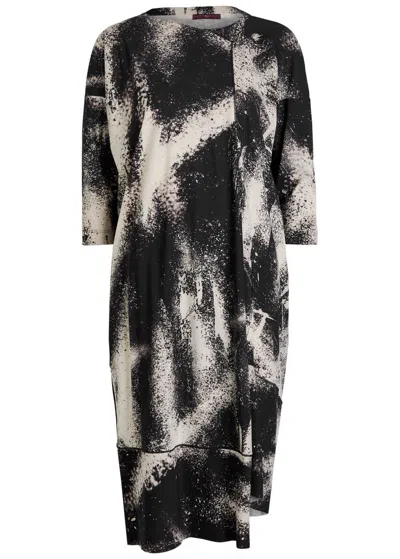 High Prelude Printed Stretch-polyamide Midi Dress In Black