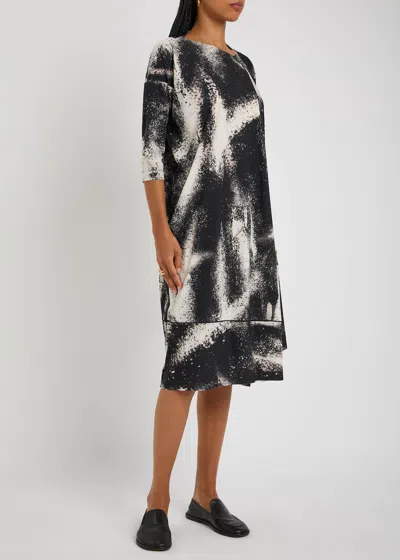 High Prelude Printed Stretch-polyamide Midi Dress In Black