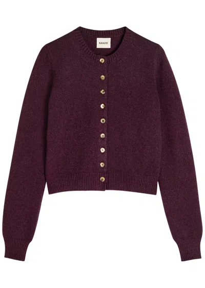 Khaite Everheart Cashmere Knit Cardigan In Burgundy