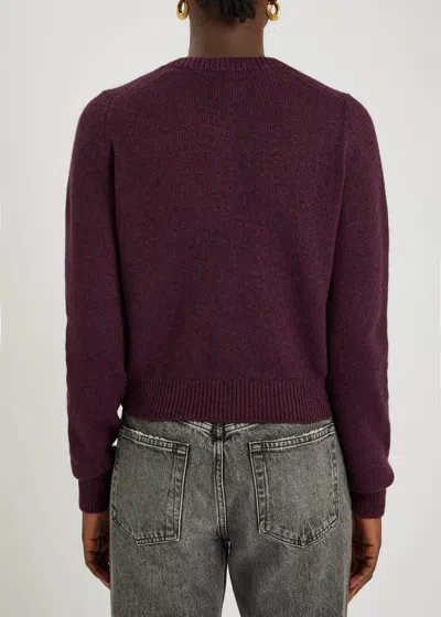 Khaite Everheart Cashmere Knit Cardigan In Burgundy