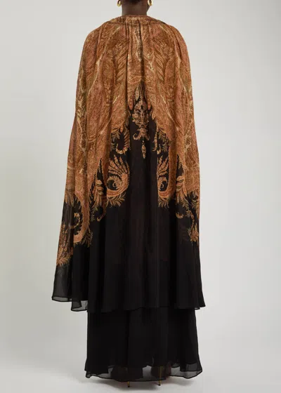 Zimmermann Hypnotic Cape Maxi Dress In Multi