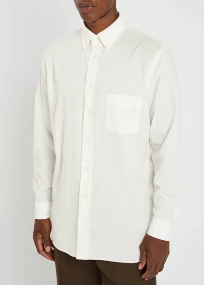 Lardini Button-down Collar Cotton-poplin Shirt In Neutral