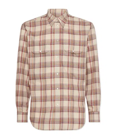 Dsquared2 Plaid Shirt With Lurex Thread In Neutral