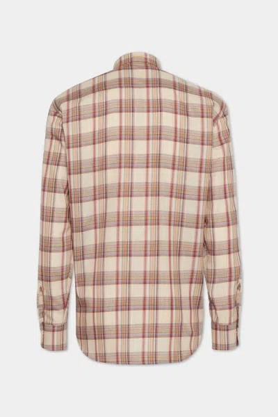 Dsquared2 Plaid Shirt With Lurex Thread In Neutral