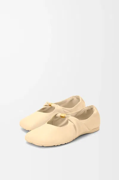 Loewe Pebble Soft Ballerina In Nappa Lambskin In Yellow