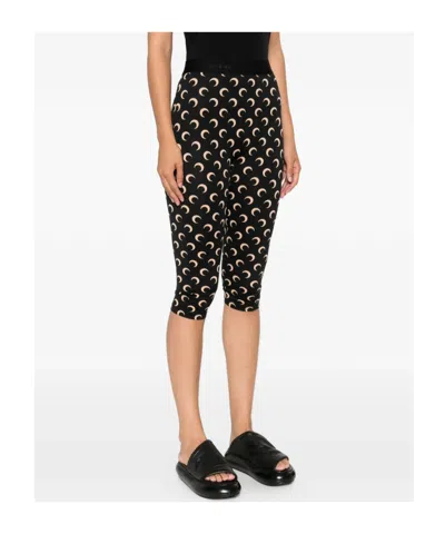Marine Serre Recycled Moon Jersey Capri Leggings In Blue