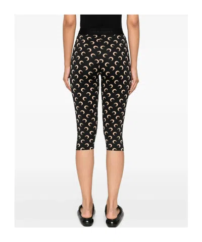 Marine Serre Recycled Moon Jersey Capri Leggings In Blue