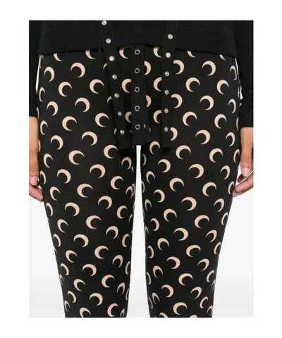 Marine Serre Recycled Moon Jersey Capri Leggings In Blue