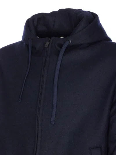 Circolo 1901 Hooded Sweatshirt With Drawstring And Pockets In Blue