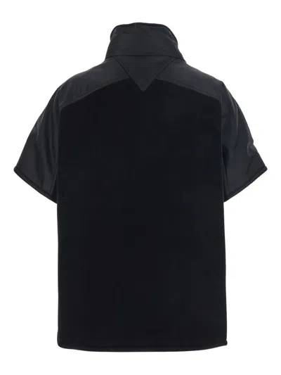 Pinko Short-sleeved Stand-up Collar Jacket In Black